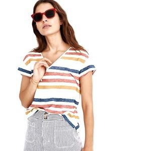 🌟SOLD🌟Madewell Skyline V-Neck Tee in Jay Stripe